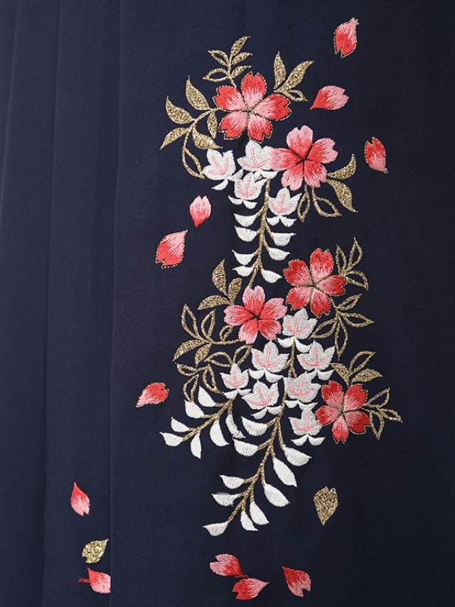 古典の花文様柄の卒業式袴フルセット(ピンク系)|卒業袴(普通サイズ)