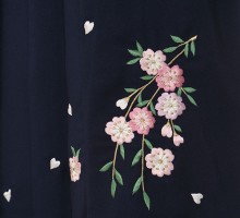 雪輪に桜柄の卒業式袴フルセット(黄色系)|卒業袴(普通サイズ)