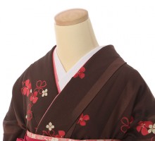 小花柄の卒業式袴フルセット(茶系)|卒業袴(普通サイズ)
