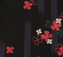 先生|黒着物|小花柄の卒業式袴フルセット(ブラック系)|卒業袴(普通サイズ)