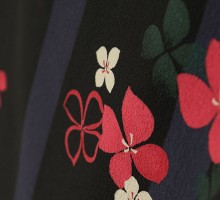 先生|黒着物|小花柄の卒業式袴フルセット(ブラック系)|卒業袴(普通サイズ)