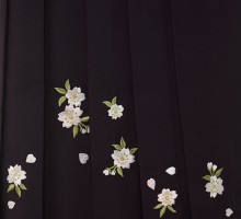 熨斗に辻が花柄の卒業式袴フルセット(黒系)|卒業袴(普通サイズ)
