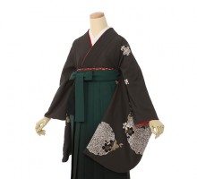 桜鏡表柄の卒業式袴フルセット(茶色系)|卒業袴(普通サイズ)