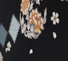 先生用 紺地 鹿の子市松 花の輪柄の卒業式袴フルセット(紺系)|卒業袴(普通サイズ)