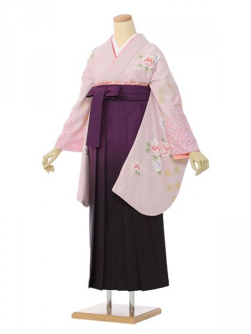 花柄の卒業式袴フルセット(ピンク系)|卒業袴(普通サイズ)