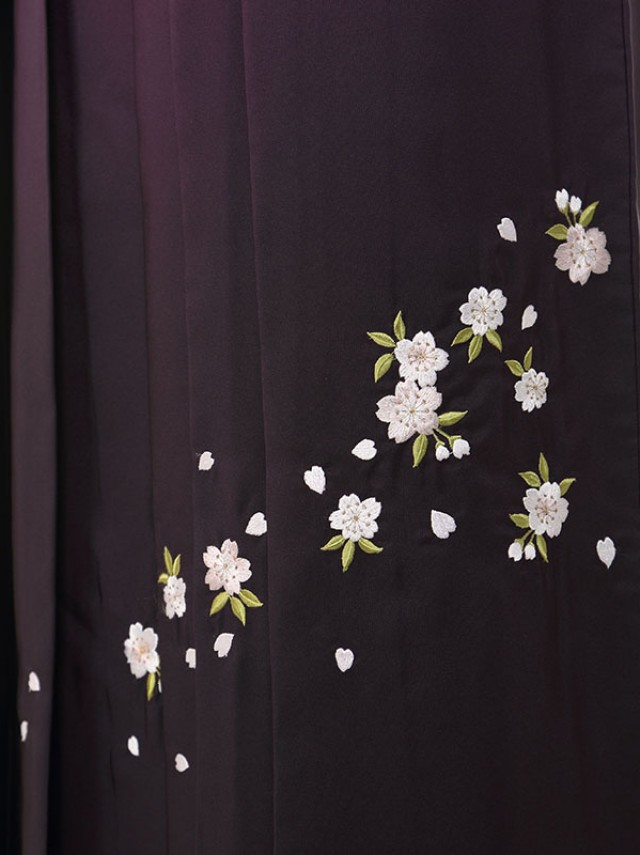 桜と乱菊柄の卒業式袴フルセット(えび茶系)|卒業袴(普通サイズ)