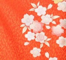 花紋桜文様柄の卒業式袴フルセット(オレンジ系)|卒業袴(普通サイズ)