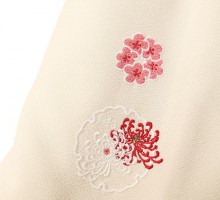 花紋菊桜柄の卒業式袴フルセット(白系)|卒業袴(普通サイズ)