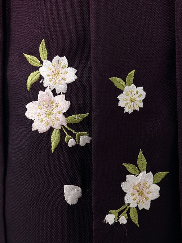 黒着物|JAPAN STYLE|花紋柄の卒業式袴フルセット(ブラック系)|卒業袴(普通サイズ)