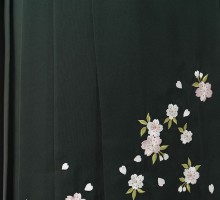 熨斗に花柄の卒業式袴フルセット(ベージュ/緑系)|卒業袴(普通サイズ)