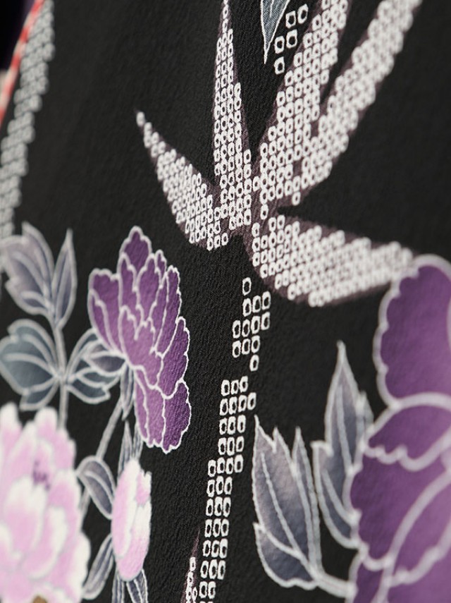 紫牡丹と竹柄の卒業式袴フルセット(茶系)|卒業袴(大きいサイズ)(ワイド)