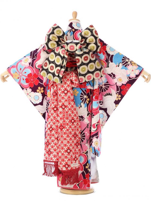 JAPAN STYLE|七五三着物レンタルフルセット(パープル系 )|女の子(七歳)