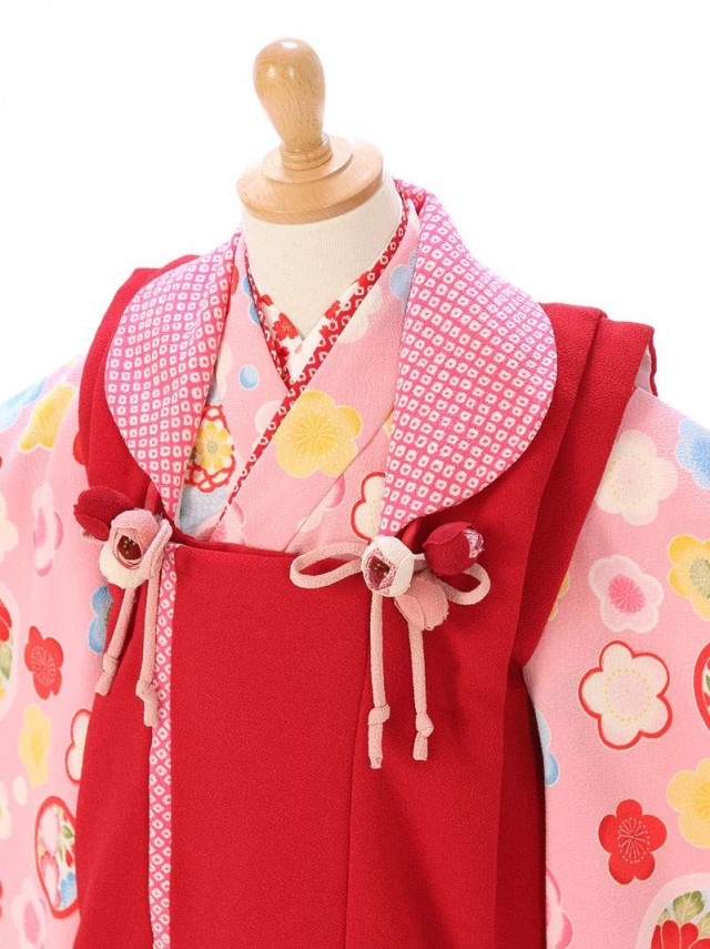 JAPAN STYLE|小さめ 七五三着物3歳 (被布)フルセット(ピンク系 )|女の子(三歳)