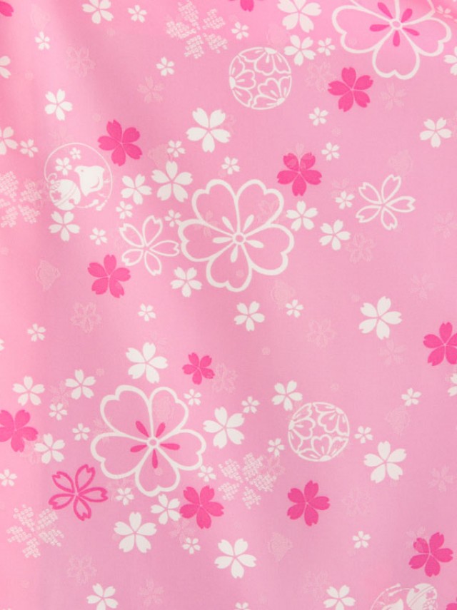 乙葉ブランド　ピンク桜刺繍柄の被布フルセット(ピンク/グリーン系)|女の子(三歳)