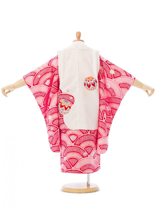 式部浪漫|KAGURAの七五三着物3歳　女の子(被布)フルセット(ピンク赤色系)|女の子(3歳)