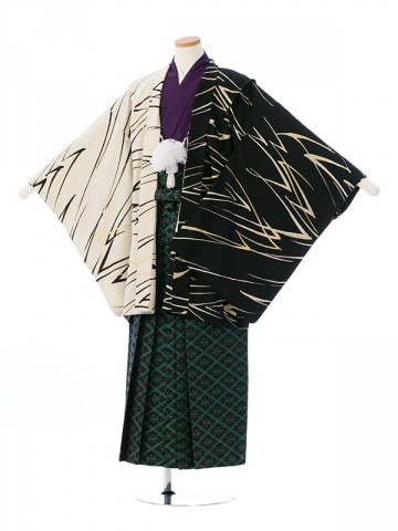 [ジュニア袴　レンタル]ジュニア紋付き　小学生　卒業式　ブランド羽織袴セット　JAPAN STYLE