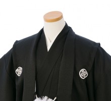 [ジュニア袴　レンタル]小学校　卒業式　ジュニア　黒紋付き袴セット　人気です!　