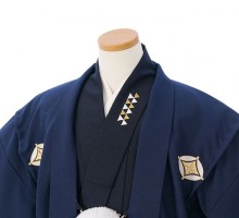 袴レンタル　小学校卒業式　紋付き袴(紺系)|男の子(小学生袴)(4枚目)
