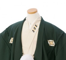 袴レンタル　小学校卒業式　紋付き袴(グリーン系)|男の子(小学生袴)(4枚目)