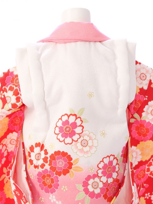 桜　菊柄の赤ちゃん着物(被布)フルセット(ピンク系)|女の子0〜2歳