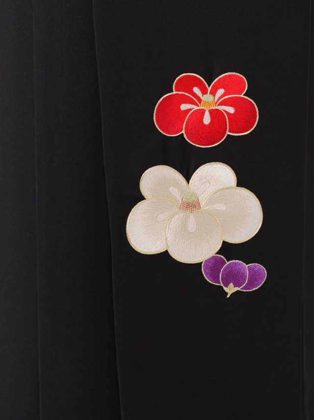 emma×紅一点　大梅に松葉柄の卒業式袴フルセット(赤ピンク系)|卒業袴小さいサイズ(スモール)