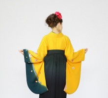 桜柄の卒業式袴フルセット(黄色系)|卒業袴(普通サイズ)