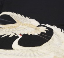 Mサイズ　白鶴三階松柄の黒留袖フルセット(黒)|黒留袖