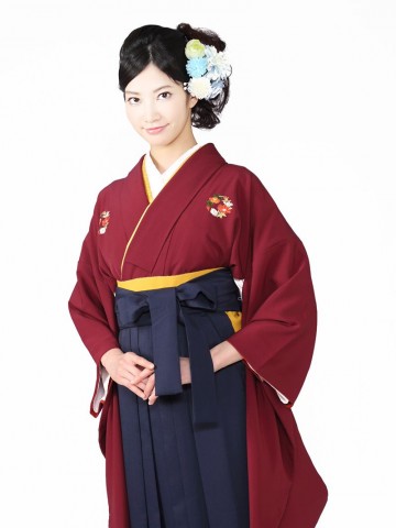花紋柄の卒業式袴フルセット(茶系)|卒業袴(普通サイズ)