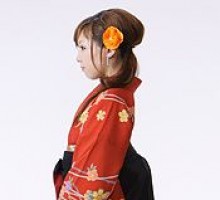 古典調長いひも花柄の卒業式袴フルセット(赤系)|卒業袴(普通サイズ)