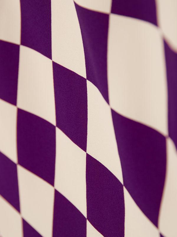 紫市松|レトロ柄の卒業式袴フルセット(白/紫系)|卒業袴(普通サイズ)7枚目
