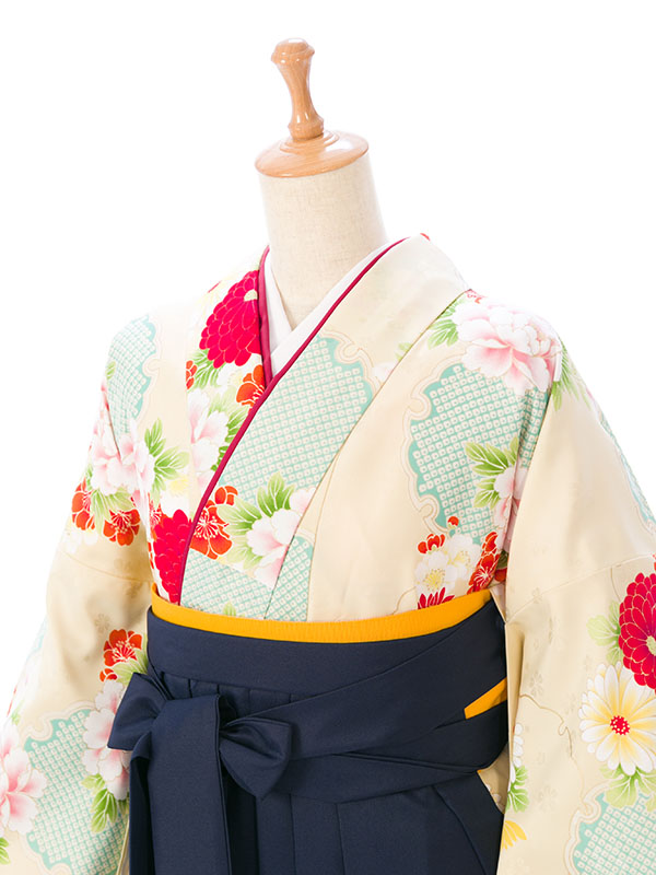 レンタル袴|153〜158cm|卒業式袴フルセット(クリーム系)|卒業袴(普通サイズ)6枚目