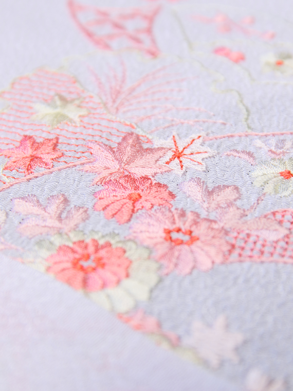 HCJ1505　在庫処分セール￥3,880 → ￥1,500　刺繍半衿 花刺繍　桜刺繍　洗える刺繍衿