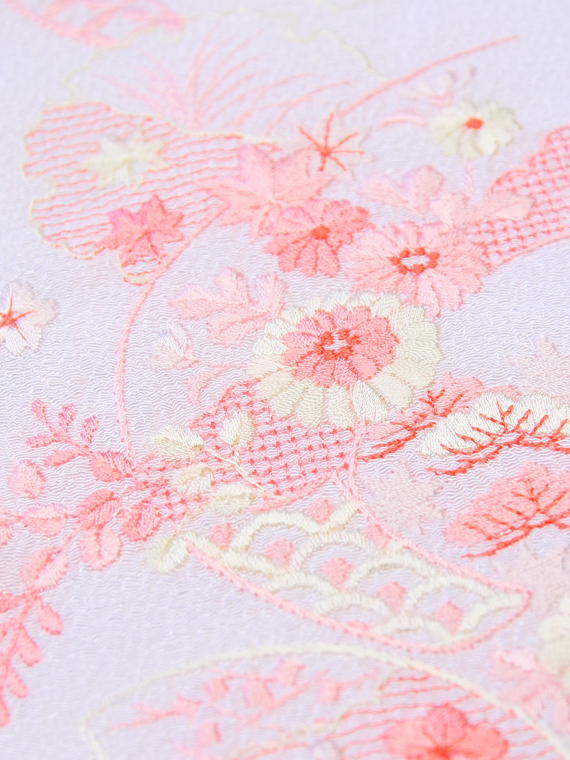 HCJ1505　在庫処分セール￥3,880 → ￥1,500　刺繍半衿 花刺繍　桜刺繍　洗える刺繍衿