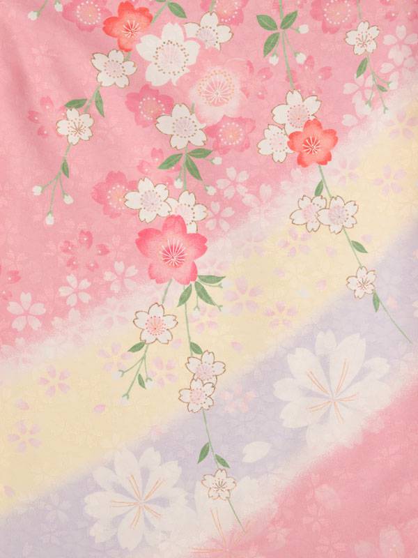 桜柄の卒業式袴セット(ピンク系)|卒業袴(普通サイズ)