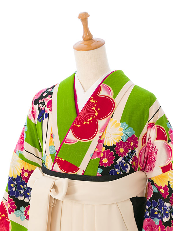 振袖袴|158〜163㎝|紅一点|卒業式袴フルセット(グリーン系)|卒業袴(普通サイズ)