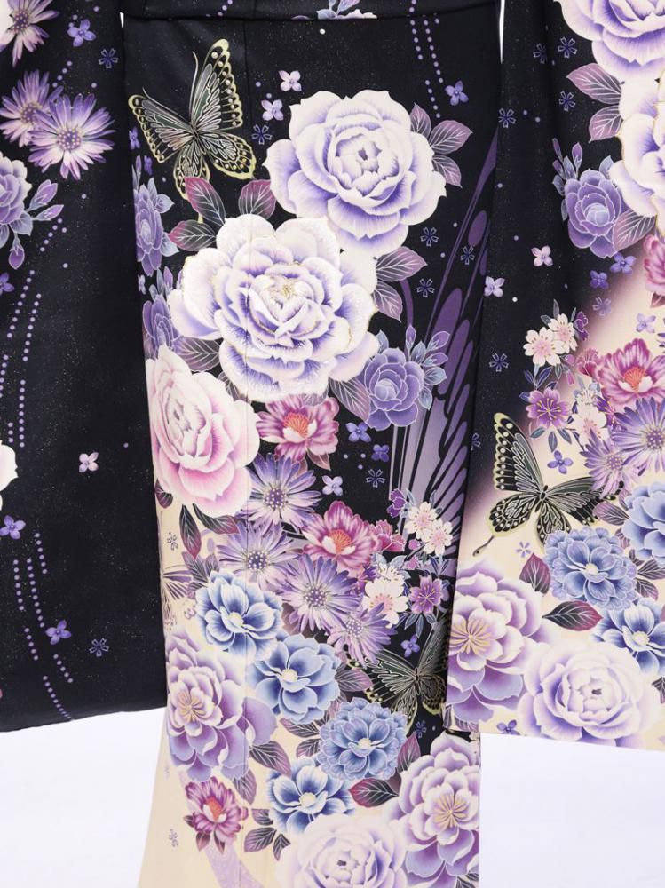 絶妙なデザイン 51 振袖袋帯2点セット 紫系 赤紫系 百花に鳥