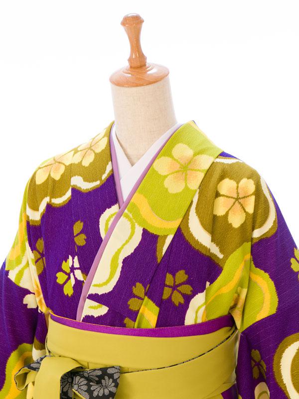JAPAN STYLE |レトロ梅柄の卒業式袴フルセット(紫系)|卒業袴(普通サイズ)