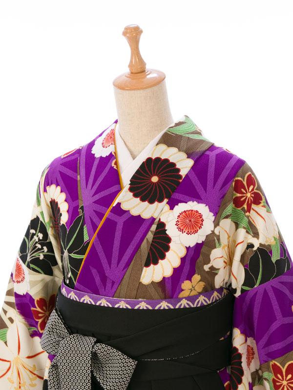KANSAI|卒業式袴フルセット(紫系)(黒系)|卒業袴(普通サイズ)
