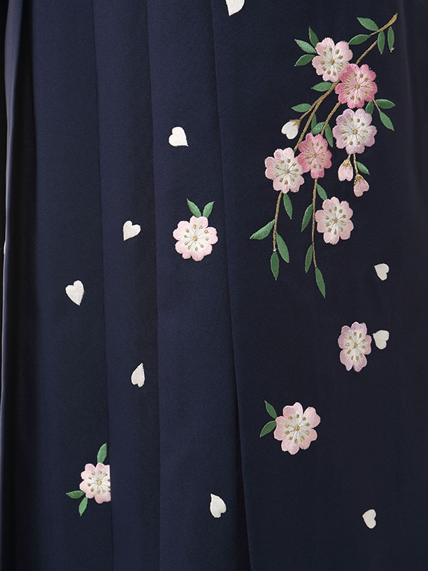 ピンク 地紋つき　コスモス柄の卒業式袴フルセット(ピンク系)|卒業袴(普通サイズ)