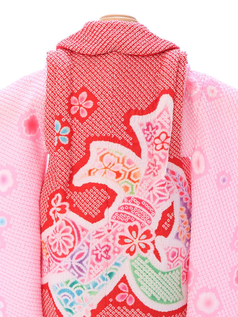 総絞り　ピンク|七五三着物3歳　女の子(被布)フルセット(赤　ピンク系)|女の子(3歳)