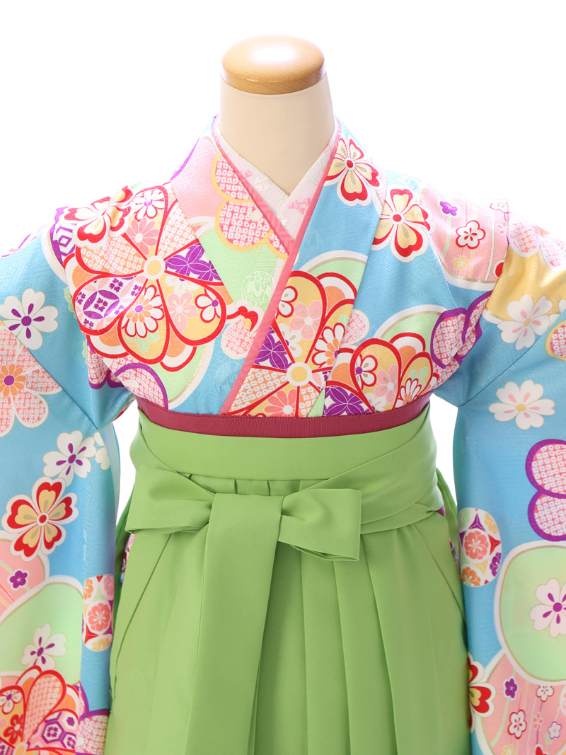 卒業式　袴レンタル　小学生女の子　トレンドの黄緑袴が可愛い!GR-070A_H190